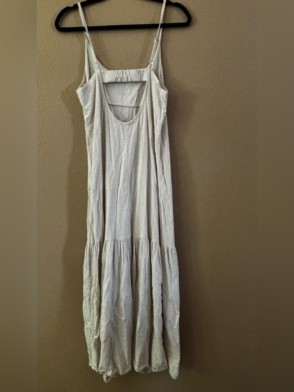 Women’s Beige Spaghetti Strap Maxi Dress Made in Italy - Picture 2 of 5